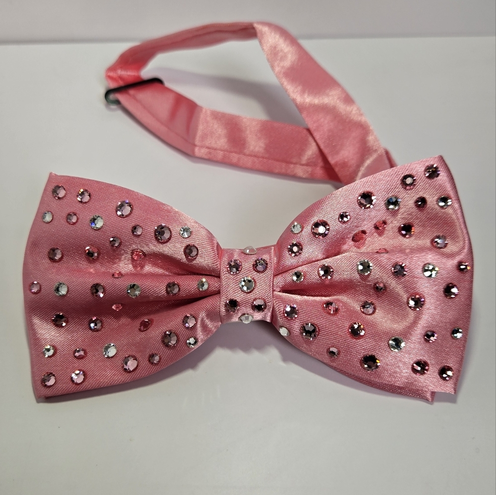 Pink Rhinestone Bowtie